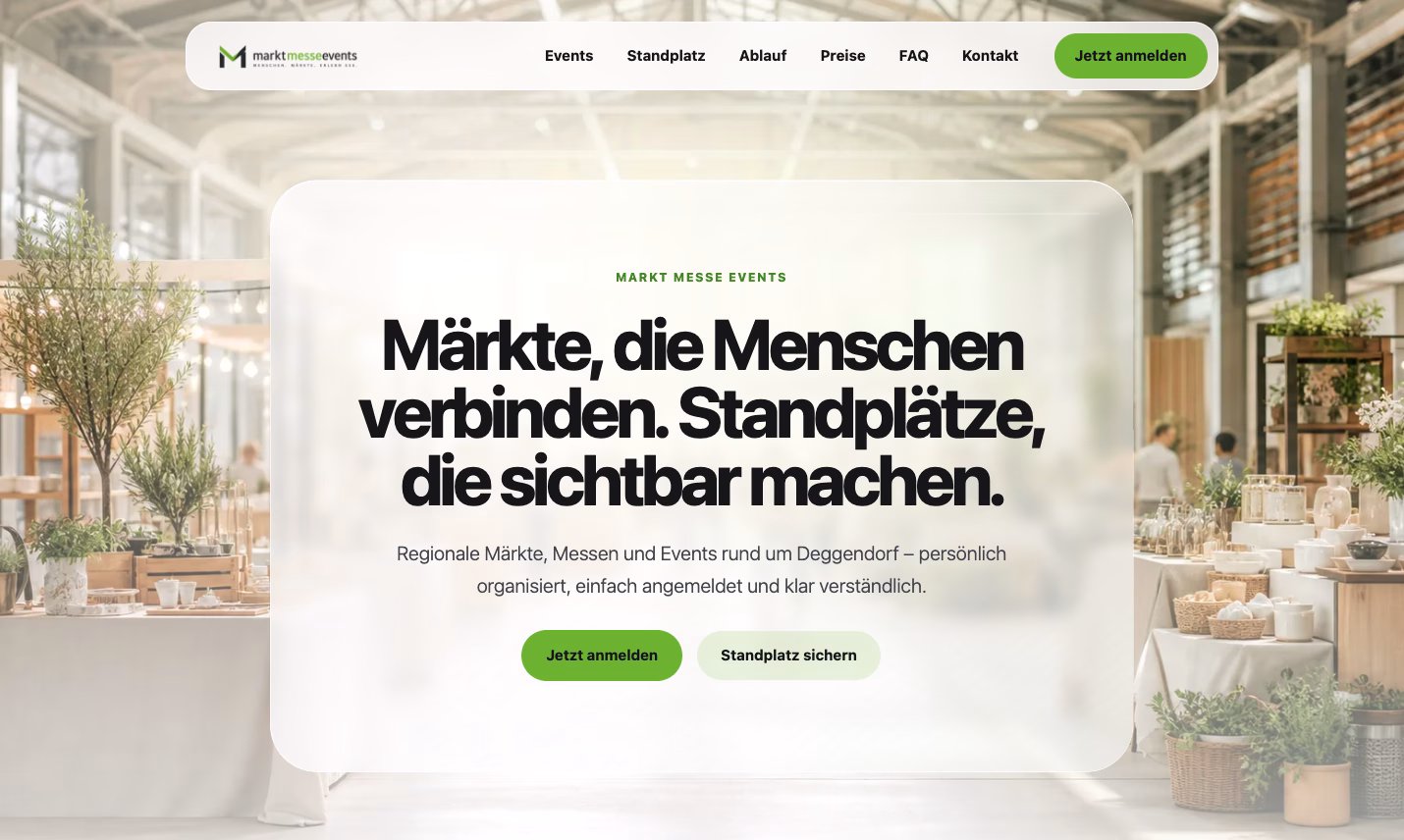 Markt Messe Events in der Desktop-Ansicht
