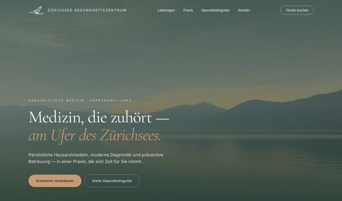 Zürichsee Gesundheitszentrum in der Desktop-Ansicht