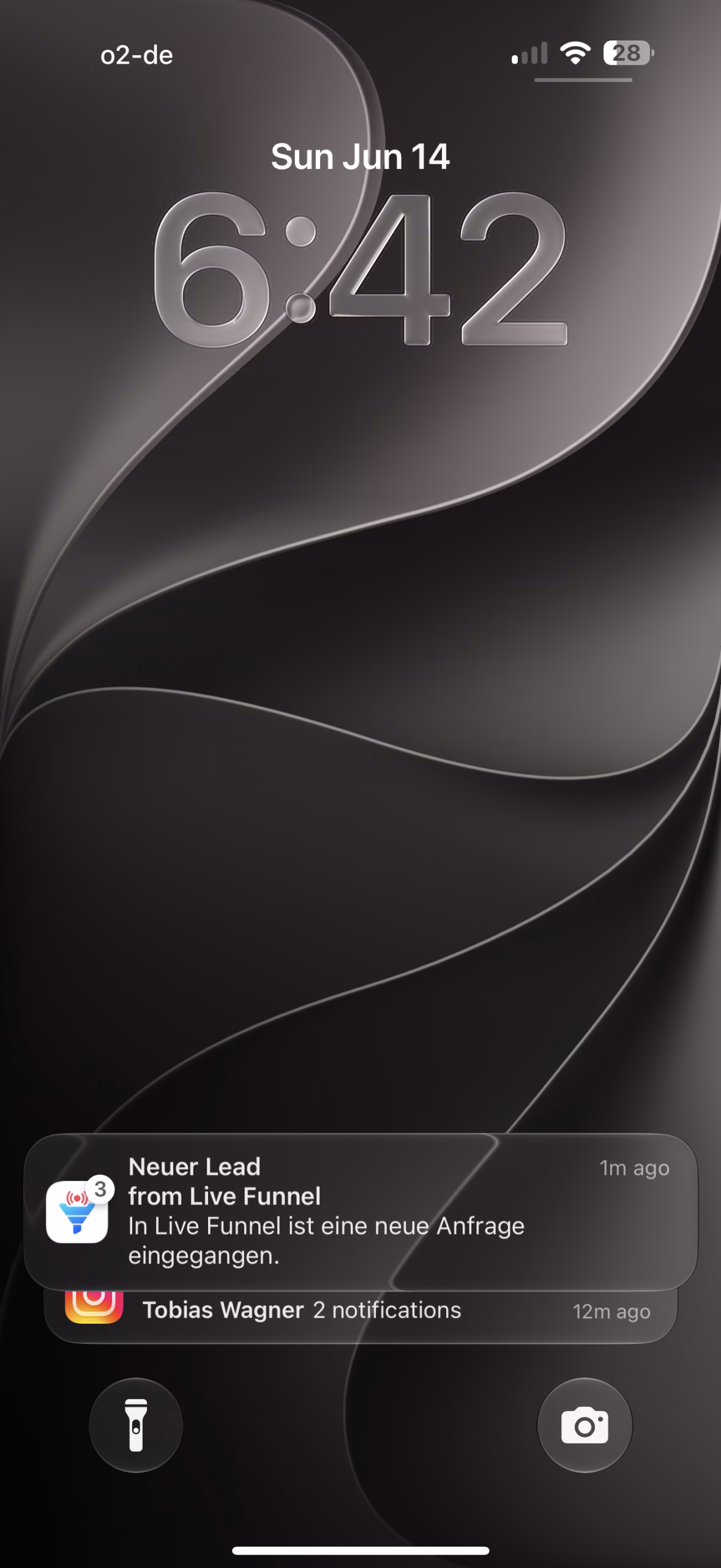 Push-Benachrichtigung der App auf einem iPhone Sperrbildschirm